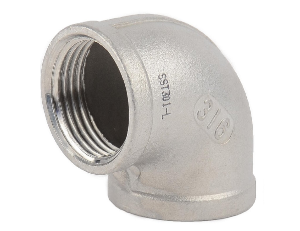 Отвод нержавеющий резьбовой AISI 304 90° 1/8